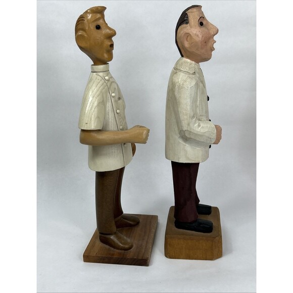 Vtg Romer Doctor Dentist Lot Hand Carved Wooden Figure Sculpture Made In Italy - Picture 8 of 9